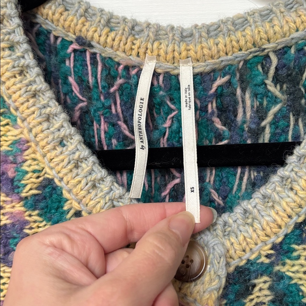 Anthropologie textured rainbow cardigan - Picture 4 of 4